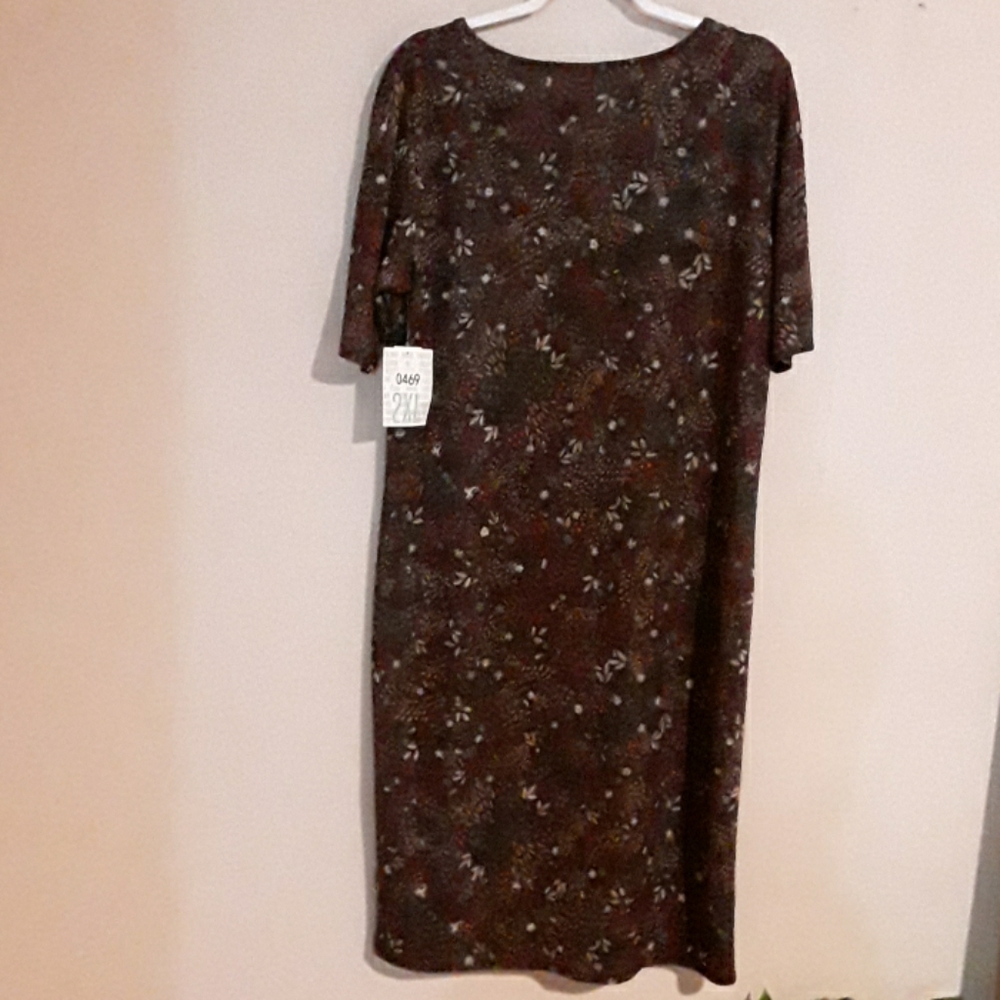 LuLaRoe Dress 2XL Tags Crepe Knit Purple